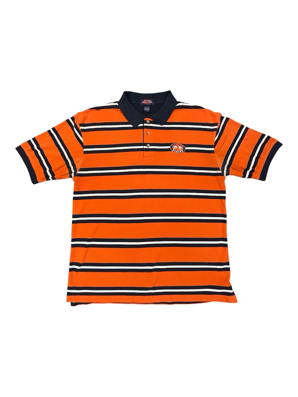 VTG Auburn Tigers College Classics Stitched Campus Polo Shirt Men's Large Stripe